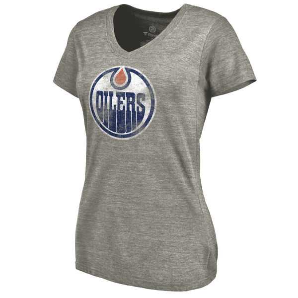 Women's Edmonton Oilers Distressed Team Logo Tri Blend V Neck T-Shirt Ash FengYun,We sell and wholesale Women's Edmonton Oilers Distressed Team Logo Tri Blend V Neck T-Shirt Ash FengYun on line form chian!